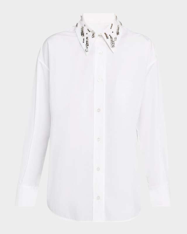 Crystal-Embellished Cotton Shirt